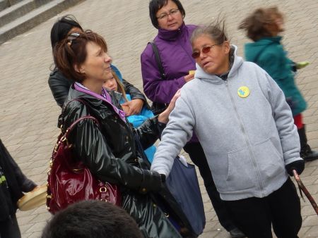 Maurina Beadle (right) and Cindy Blackstock attended a rally in support of Jordan's Principle in Halifax in October 2011. Photo by Moira Peters